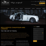 Screen shot of the Phantom Chauffeur Services website.