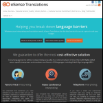 Screen shot of the eSense Translations website.