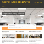 Screen shot of the Modtex Interiors Ltd website.