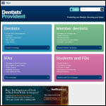 Screen shot of the Dentists' Provident Society Ltd website.