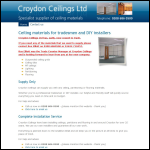 Screen shot of the Croydon Ceilings Ltd website.