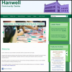 Screen shot of the Hanwell Community Centre Ltd website.