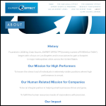 Screen shot of the Experteffect Ltd website.
