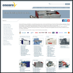 Screen shot of the Encore Machinery Ltd website.