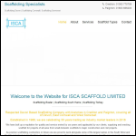Screen shot of the Isca Scaffold Ltd website.