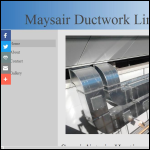 Screen shot of the Maysair Ductwork Ltd website.