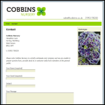 Screen shot of the Cobbins Nursery Ltd website.