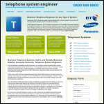Screen shot of the Telephone System Engineer website.