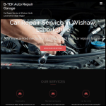 Screen shot of the B-TEK Auto Repair Garage website.