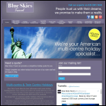 Screen shot of the Blue Skies Travel website.