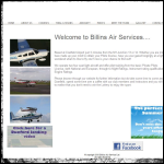 Screen shot of the Billins Air Services Ltd website.