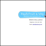 Screen shot of the Paul's Fruit & Veg. (Western International) Ltd website.