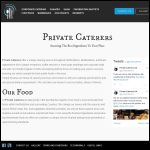 Screen shot of the Private Caterers Ltd website.