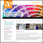 Screen shot of the Aston Colour Press Ltd website.