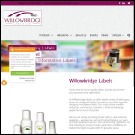 Screen shot of the Willowbridge Labels Ltd website.