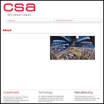 Screen shot of the Csa International Ltd website.