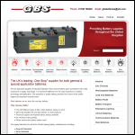 Screen shot of the GBS Batteries website.