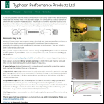 Screen shot of the Typhoon Performance Products Ltd website.