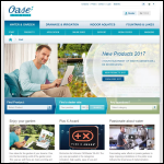 Screen shot of the Oase (UK) Ltd website.