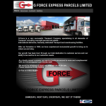 Screen shot of the G-force Express Parcels Ltd website.