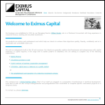 Screen shot of the Eximus Capital Ltd website.