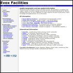 Screen shot of the Evox Facilities Ltd website.