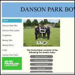 Screen shot of the Danson Park Bowls Consortium Ltd website.