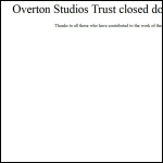 Screen shot of the Overton Studios Trust Ltd website.