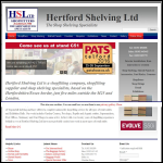 Screen shot of the Hertford Shelving Ltd website.