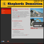 Screen shot of the Shepherds Demolition Ltd website.