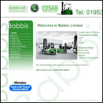 Screen shot of the Babbis Ltd website.