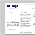 Screen shot of the R F Tags Ltd website.