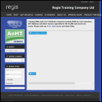 Screen shot of the Regis Training Company Ltd website.