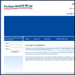 Screen shot of the Pro-clean Industrial Services Ltd website.
