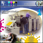 Screen shot of the B-j's Print & Design Ltd website.
