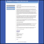Screen shot of the Radiation Consultancy Services Ltd website.