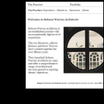 Screen shot of the Robson Warren Architects Ltd website.