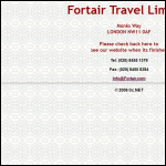 Screen shot of the Fortair Travel Ltd website.