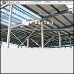 Screen shot of the P Barton Industrial Roofing website.