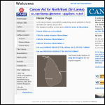 Screen shot of the Cancer Aid for North/east (Sri Lanka) website.