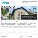 Screen shot of the Pen-y-garth Care Homes Ltd website.