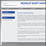 Screen shot of the Headley Body Shop Ltd website.