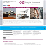Screen shot of the Freight Personnel Ltd website.