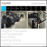 Screen shot of the Turners for Men Ltd website.