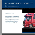 Screen shot of the Badminton Horseboxes Ltd website.