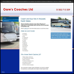 Screen shot of the Oare's Coaches Ltd website.