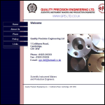 Screen shot of the Quality Precision Engineering Ltd website.