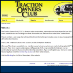 Screen shot of the The Traction Owners Club Ltd website.