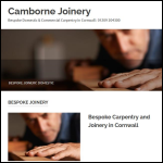 Screen shot of the Camborne Joinery Ltd website.