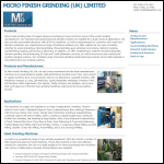 Screen shot of the Micro Finish Grinding (UK) Ltd website.